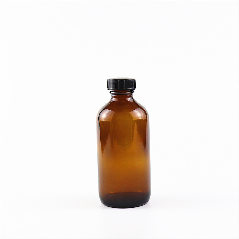 wholesale 240ml 8oz Amber Glass Boston Bottles for Syrup Pharmaceutical Glass Bottle