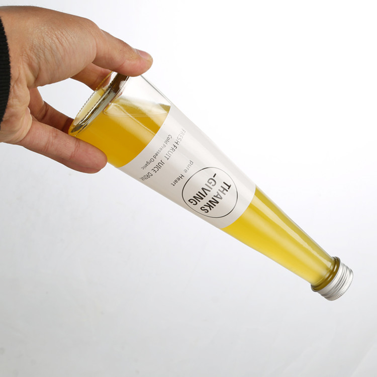 wholesale 250ml 330ml conical glass drink bottle for coffee with screw cap