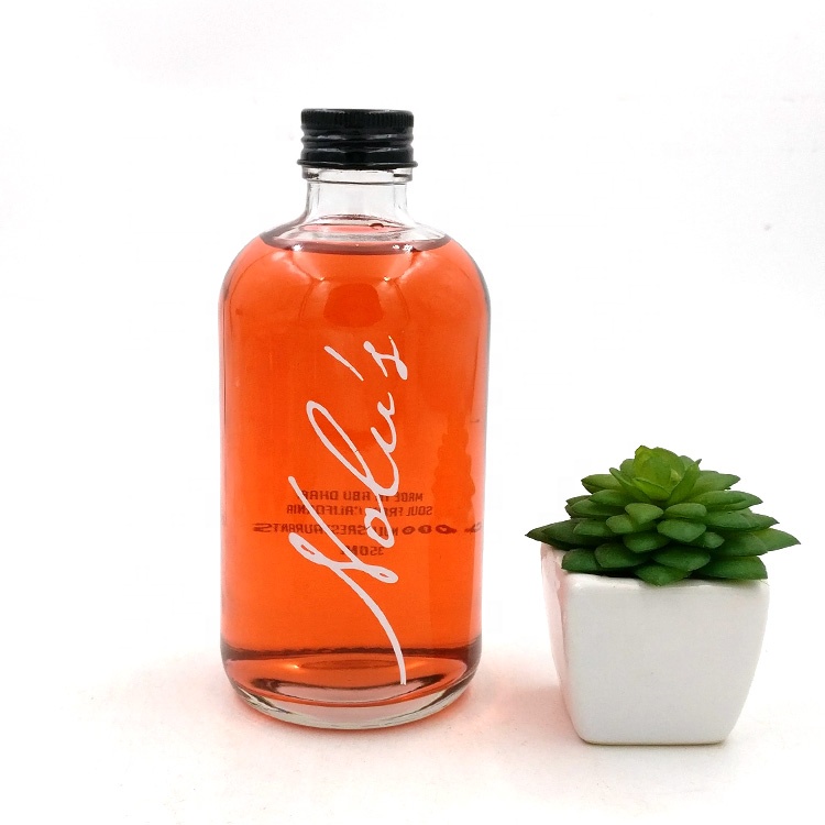 wholesale 250ml 350ml cold pressed juice bottle 500ml boston round glass bottle with aluminium cap for homemade drinks coffee
