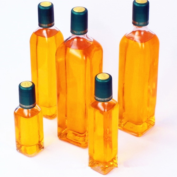 wholesale 250ml 500ml 750ml 1000ml clear square glass bottle for olive oil