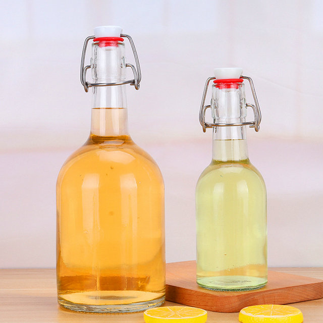 wholesale 250ml 500ml Clear Glass Bottles with Swing Top Bottles for Beverages,wine,beer