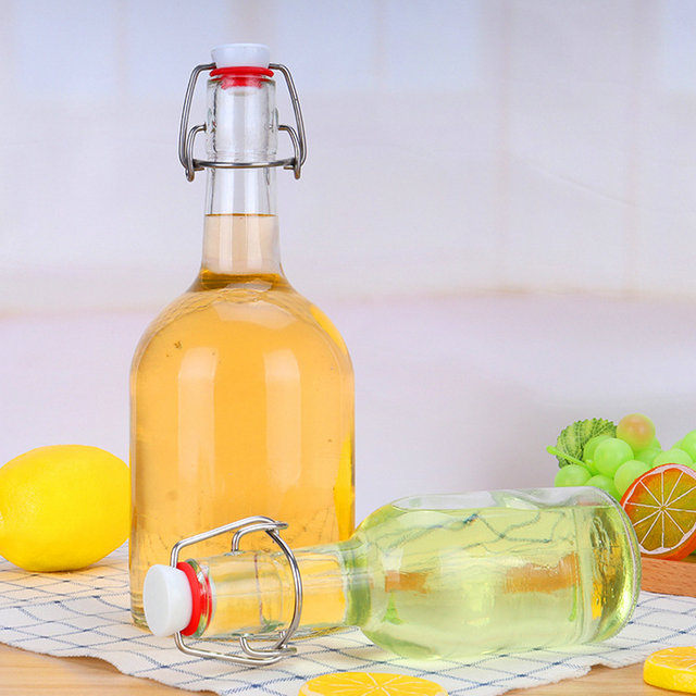 wholesale 250ml 500ml Clear Glass Bottles with Swing Top Bottles for Beverages,wine,beer