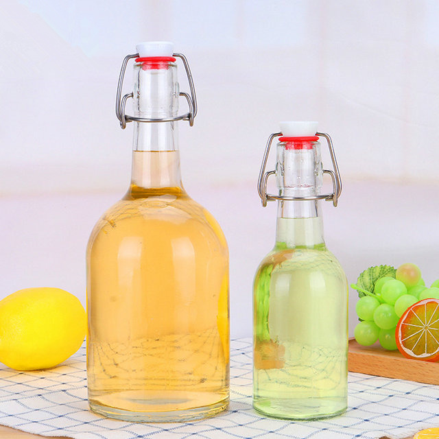 wholesale 250ml 500ml Clear Glass Bottles with Swing Top Bottles for Beverages,wine,beer