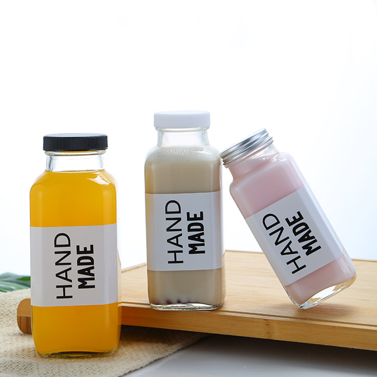 wholesale 250ml glass detox juice bottles glass empty bottle for juice with cover