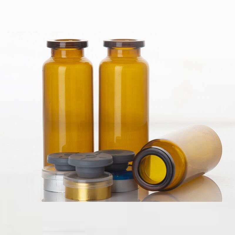 wholesale 2ml 3ml 5ml 10ml 15ml glass amber vial penicillin bottles with butyl rubber stopper