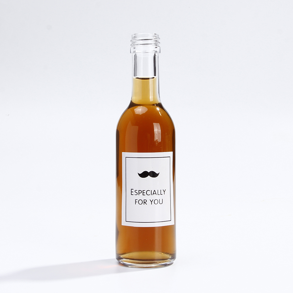 wholesale 3 oz 100ml round glass bottle clear vodka bottles with screw Lid
