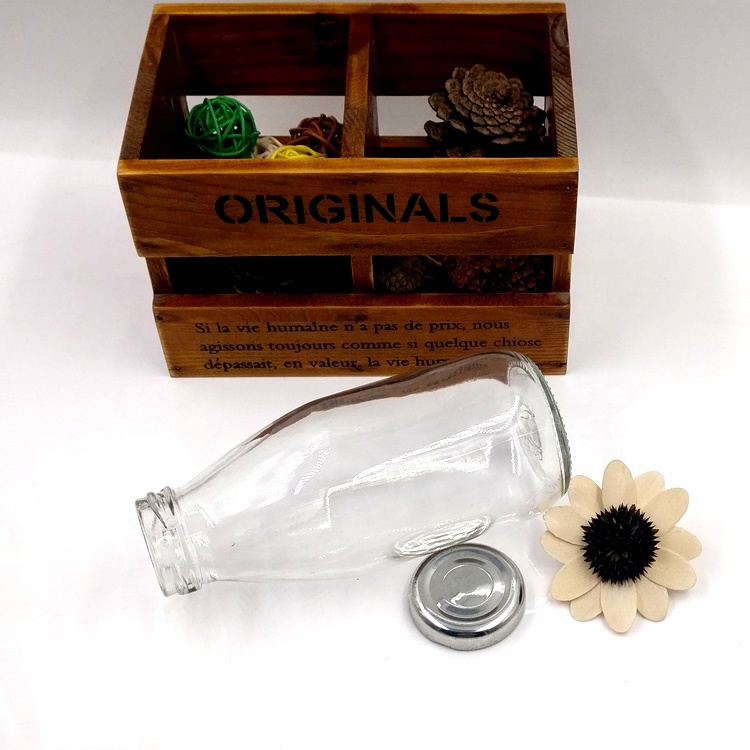 wholesale 300ml milk glass bottle 10oz empty cold pressed juice bottle with lids