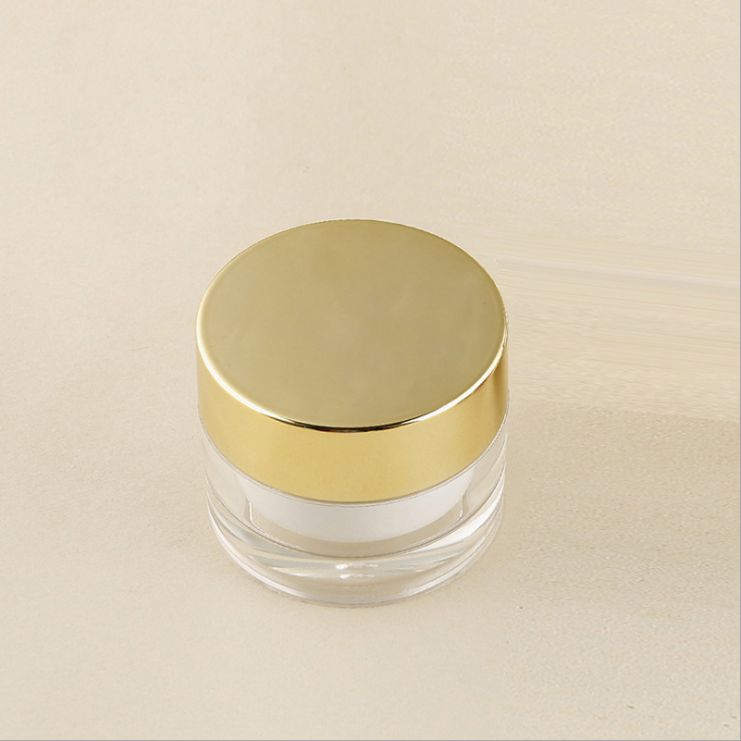 wholesale 30g 50g 100g frosted clear glass cream jar cosmetic glass jars with aluminum lid