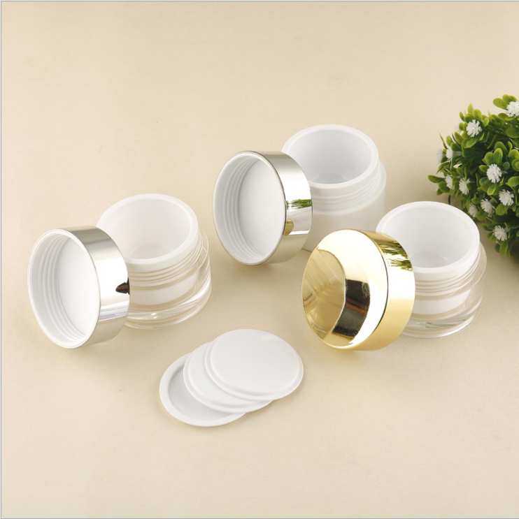 wholesale 30g 50g 100g frosted clear glass cream jar cosmetic glass jars with aluminum lid