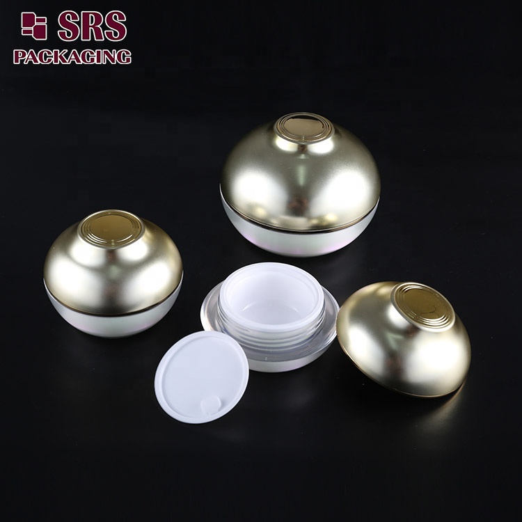 wholesale 30g 50g 120g unique bowl shape customize double wall cosmetic packaging acrylic luxury jar for cream
