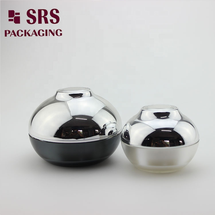 wholesale 30g 50g 120g unique bowl shape customize double wall cosmetic packaging acrylic luxury jar for cream