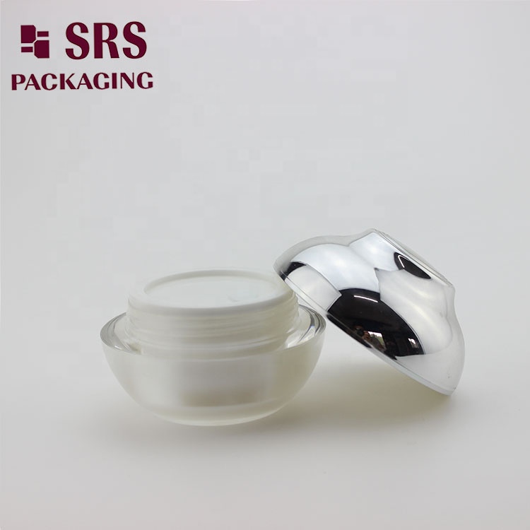 wholesale 30g 50g 120g unique bowl shape customize double wall cosmetic packaging acrylic luxury jar for cream