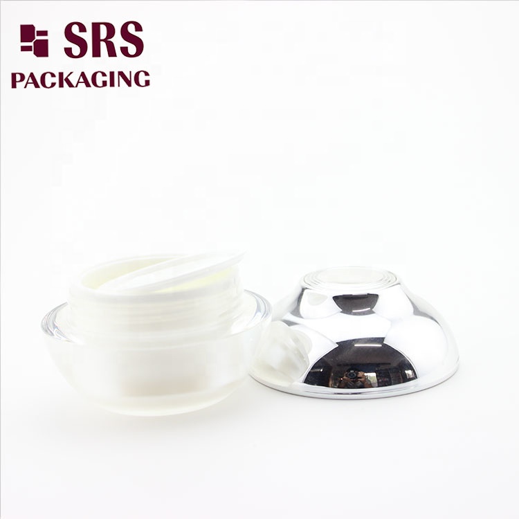 wholesale 30g 50g 120g unique bowl shape customize double wall cosmetic packaging acrylic luxury jar for cream