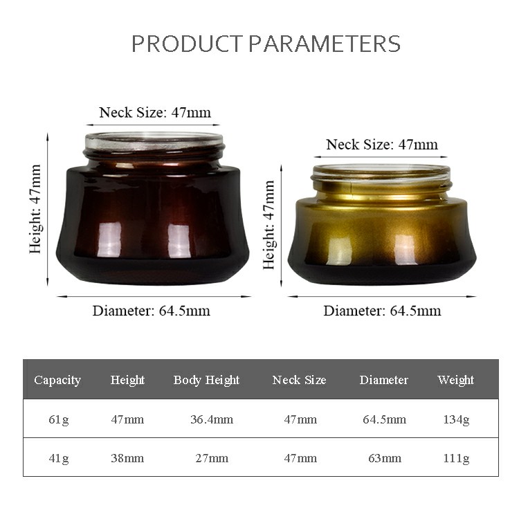 wholesale 30g 50g 1oz 2oz black gradient gold alumite cap glass lotion eye cream cosmetic packaging skincare jar
