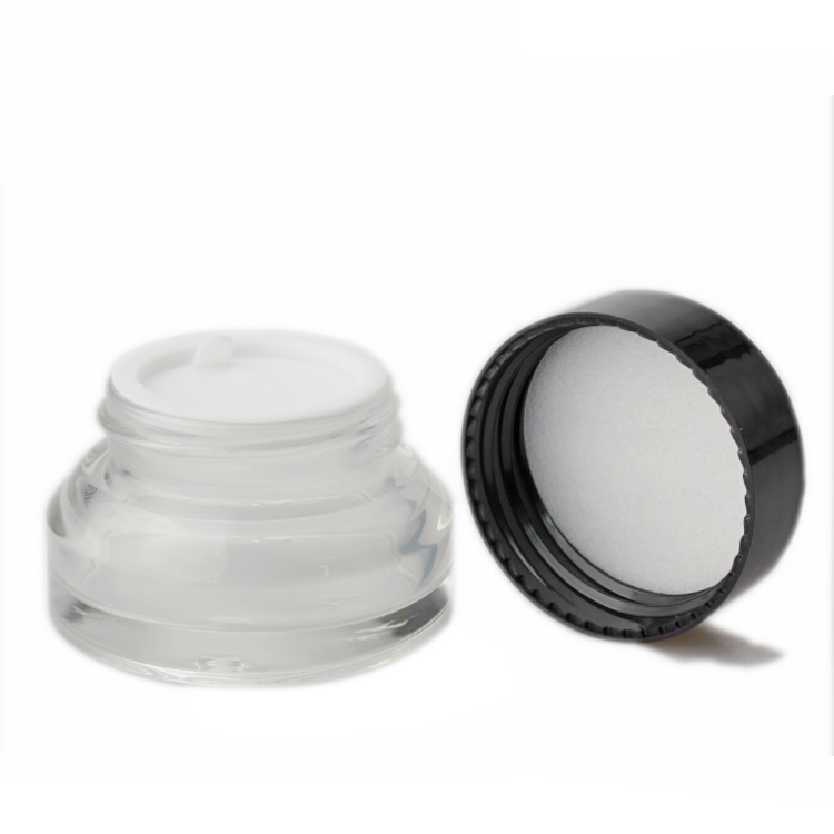 wholesale 30g 50g clear Inclined shoulder glass jar cosmetic packaging container face cream glass jar