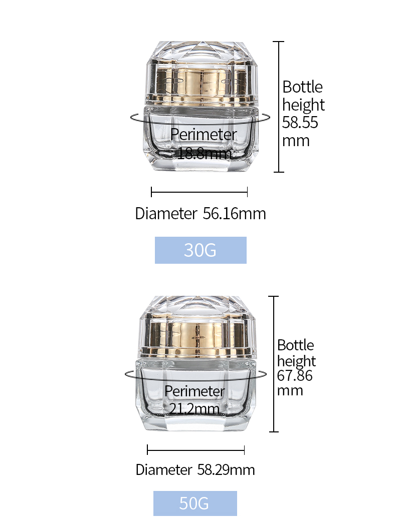 wholesale 30g 50g clear glass cosmetic jar custom cosmetic cream jar glass jars with lids