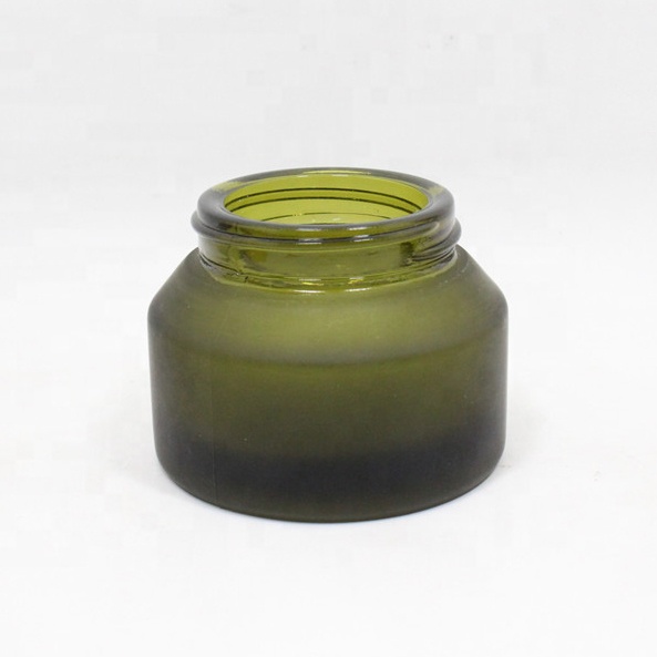 wholesale 30g 50g matte green black cosmetic glass jar for skincare face cream mask