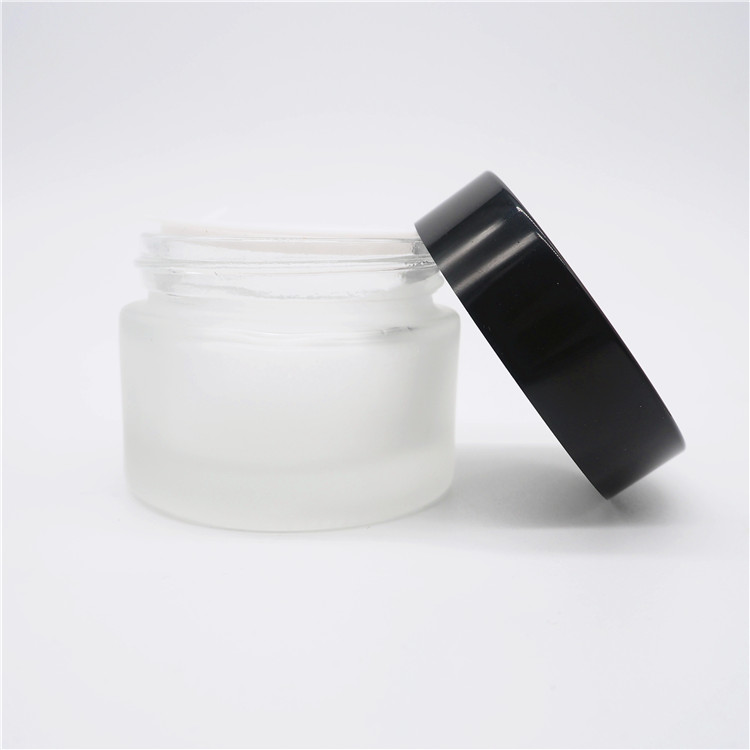 wholesale 30g 50g personal use white color frosted facial cream cosmetic glass jar container