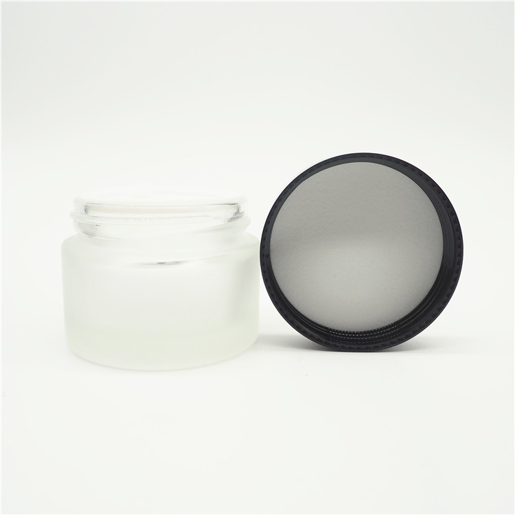 wholesale 30g 50g personal use white color frosted facial cream cosmetic glass jar container