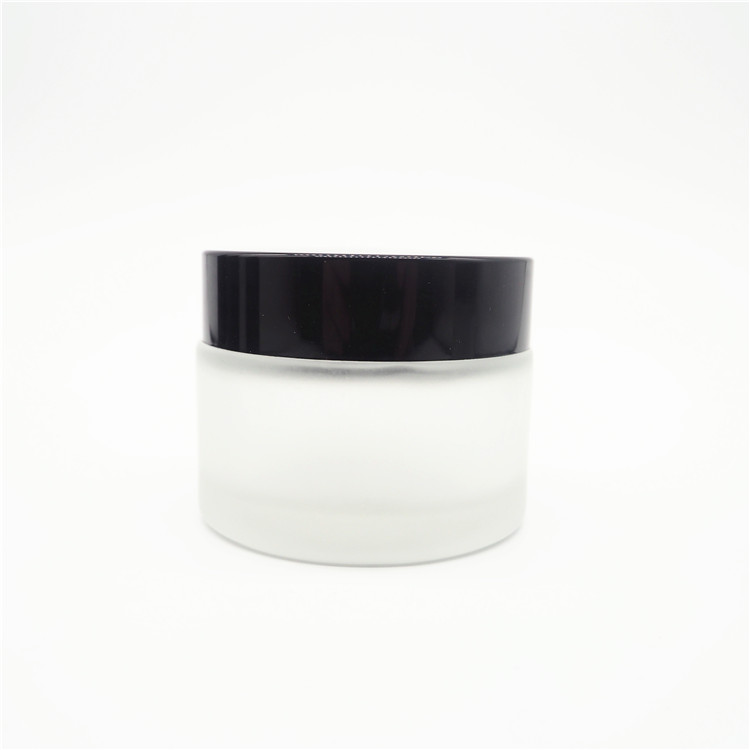 wholesale 30g 50g personal use white color frosted facial cream cosmetic glass jar container