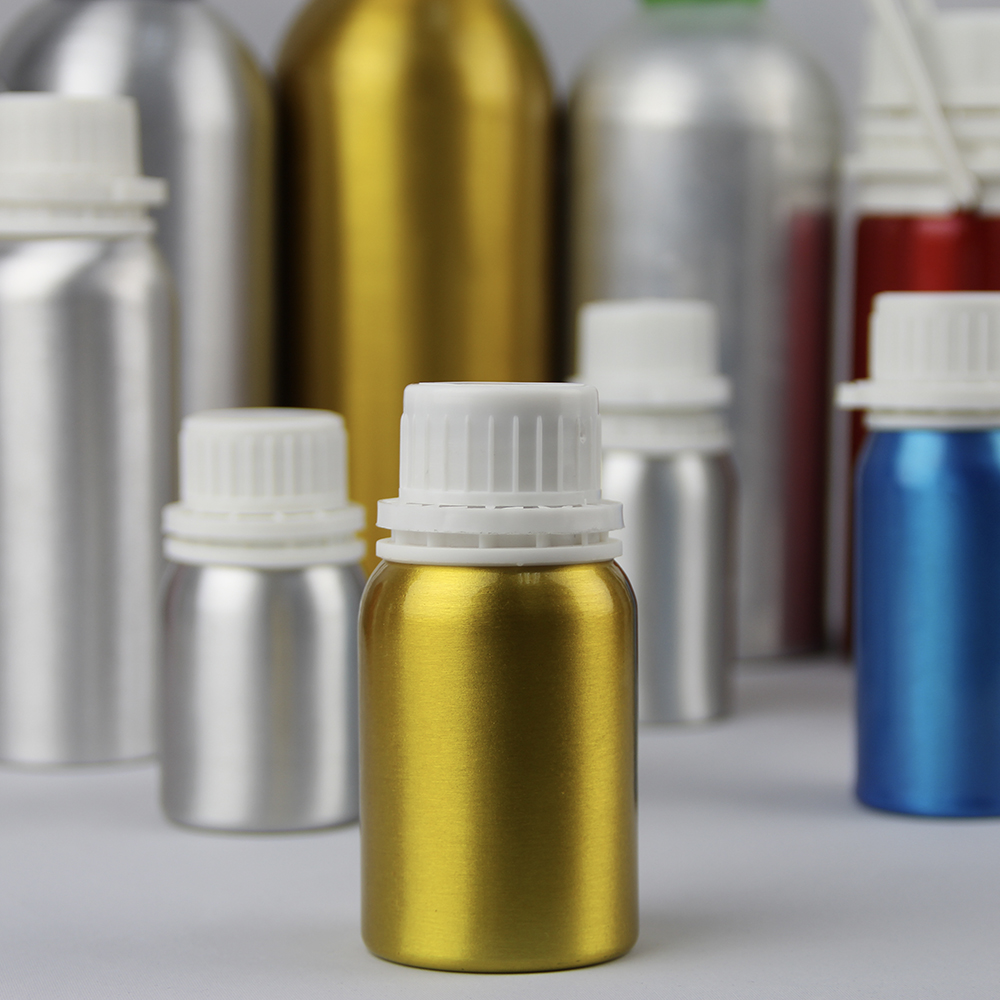 wholesale 30mL-1.2L different shapes clear colorful luxury decorative dropper empty aluminum essential oil bottle