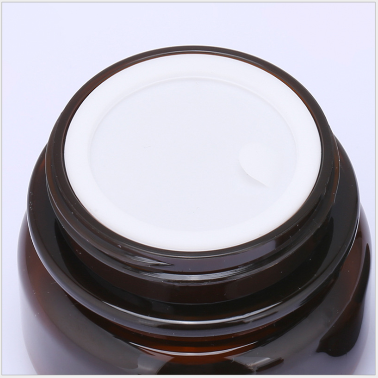 wholesale 30ml 1oz thick pet amber jar double plastic cream cosmetic packaging container with ABS screw cap