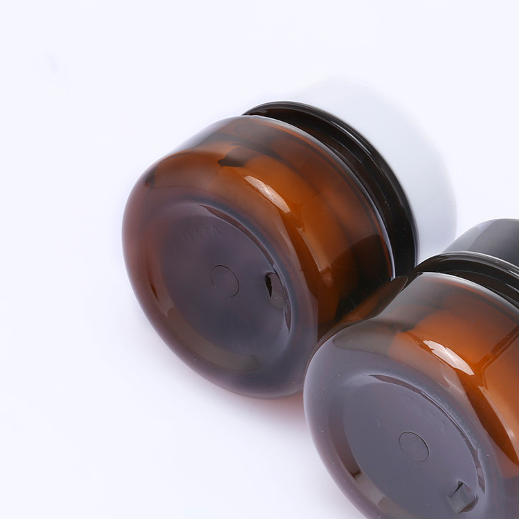wholesale 30ml 1oz thick pet amber jar double plastic cream cosmetic packaging container with ABS screw cap