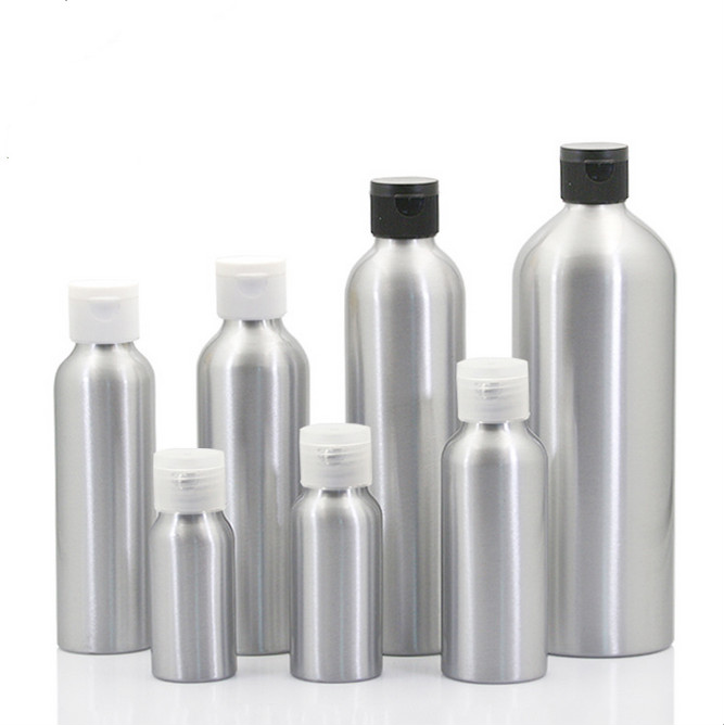 wholesale 30ml 50ml 100ml 120ml 150ml 250ml aluminium lotion pump bottle with black plastic cap