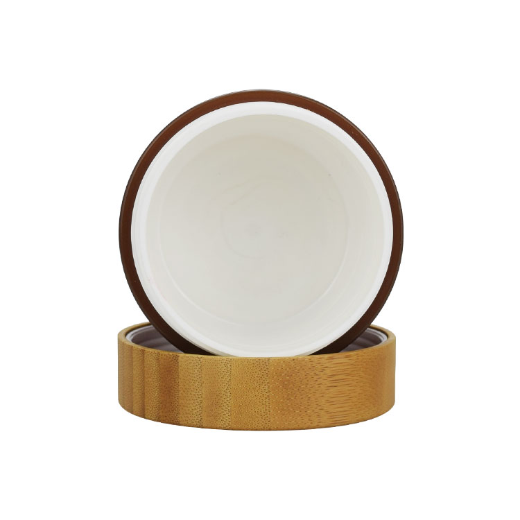 wholesale 30ml 50ml 200g cosmetic amber container jar with bamboo lid