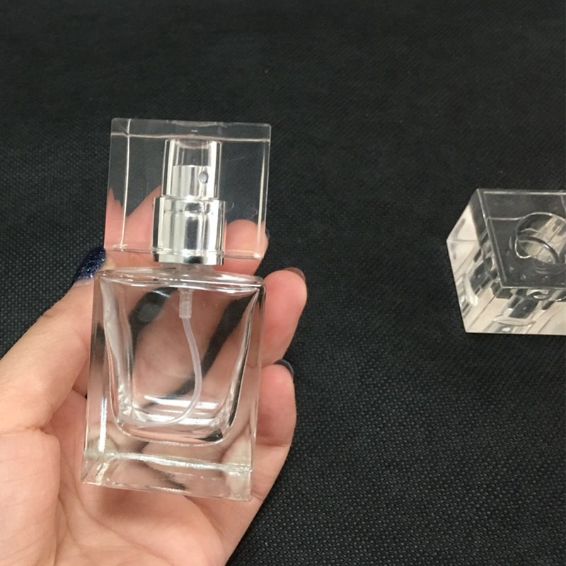 wholesale 30ml 50ml normal flat square perfume glass bottle for Customised Perfume Bottle 1oz Spray Perfume container