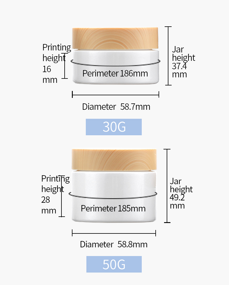 wholesale 30ml 50ml white glass jar cosmetic cream jar face cream glass jars with bamboo lid