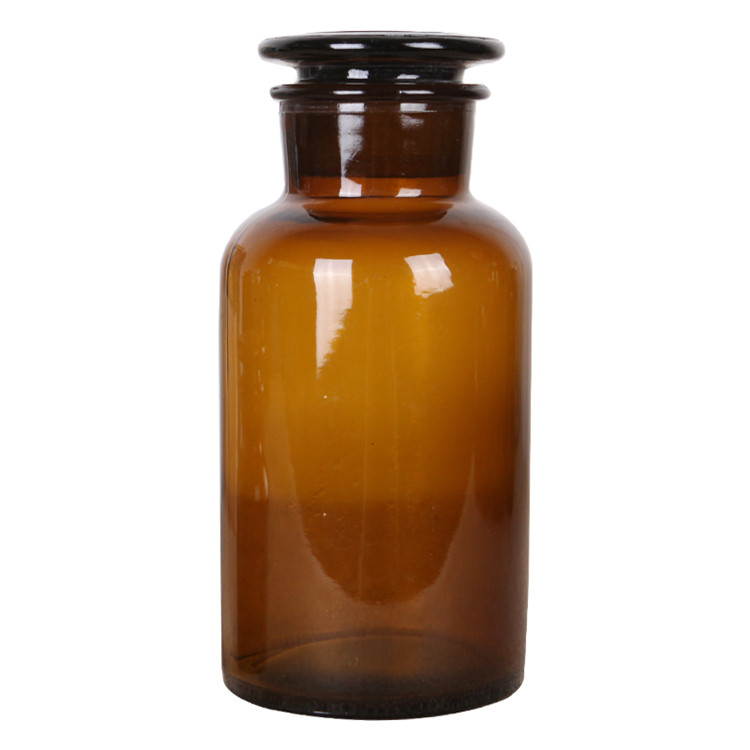 wholesale 30ml 60ml 125ml 250ml 500ml 1000ml amber glass apothecary bottles with glass lid