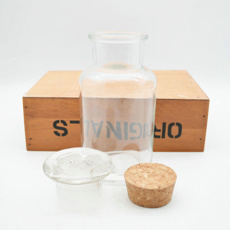 wholesale 30ml 60ml 125ml 250ml 500ml 1000ml clear glass apothecary bottles with glass lid