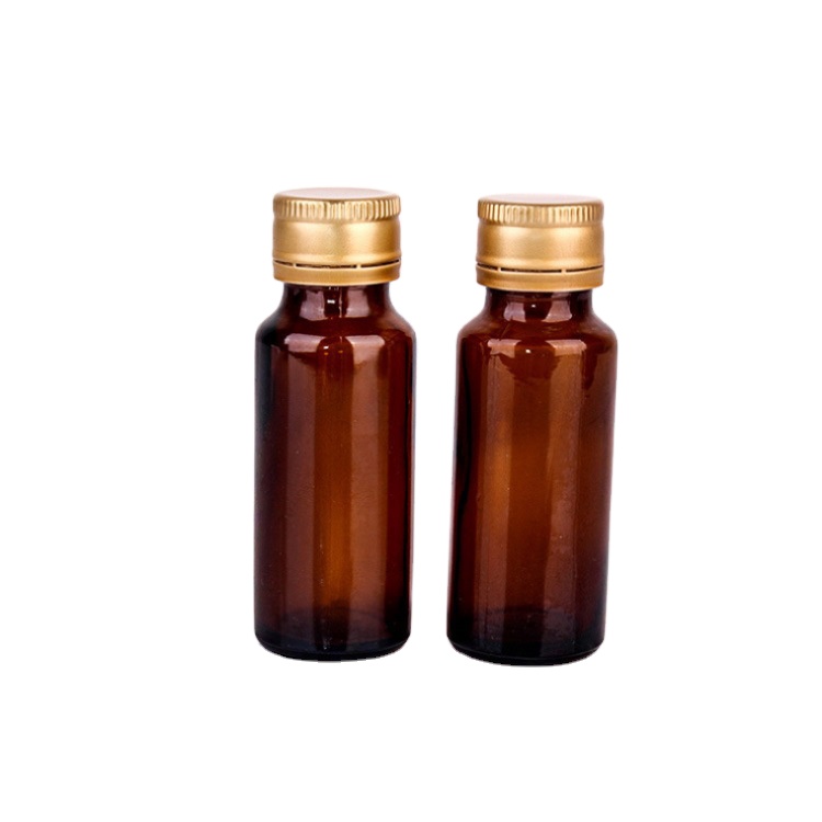 wholesale 30ml brown syrub glass containers amber liquid oral liquid solution bottle with airtight aluminum cap
