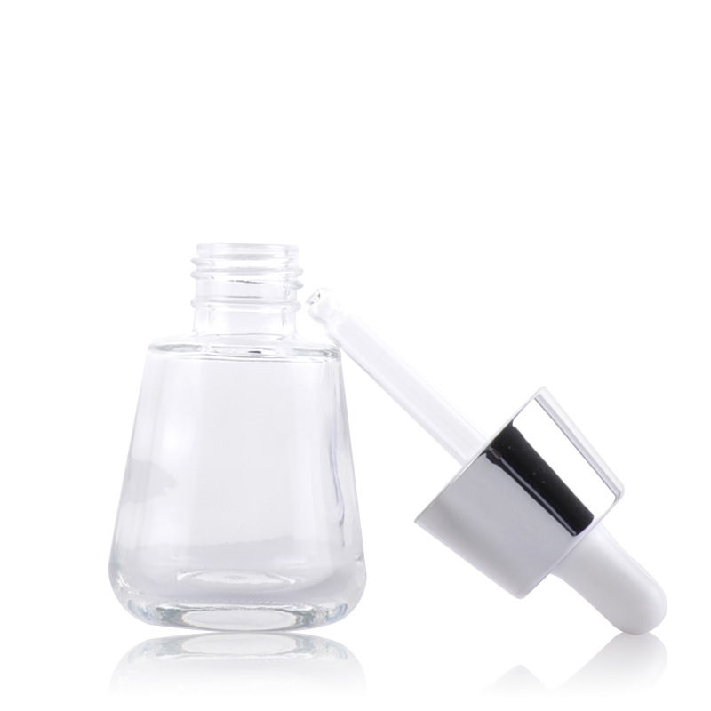 wholesale 30ml conical shape clear glass dropper bottle