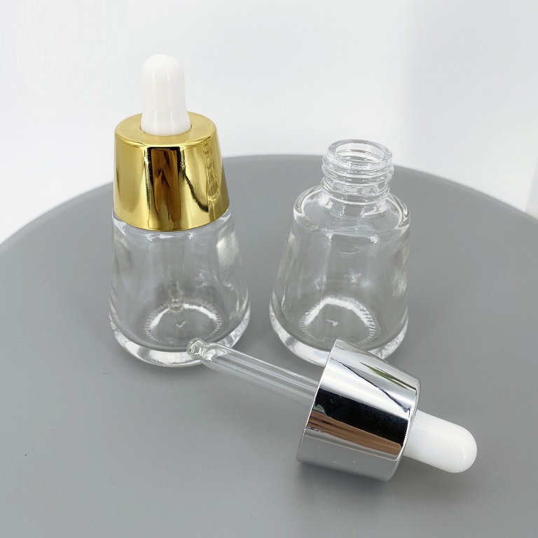 wholesale 30ml conical shape clear glass dropper bottle