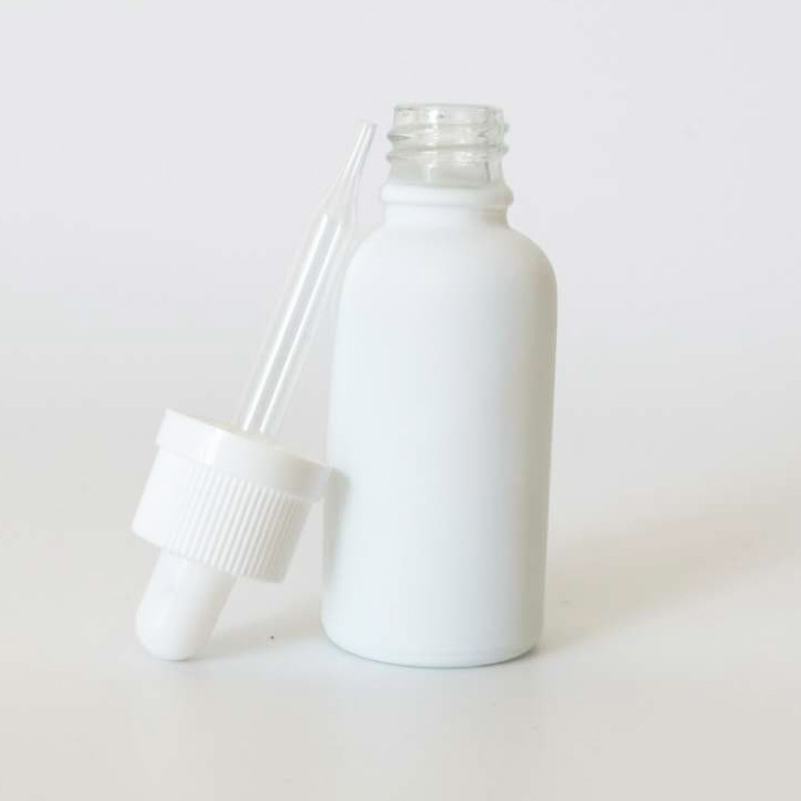 wholesale 30ml frosted glass bottle with white lid 1oz glass serum bottle 30ml Cosmetic Packaging glass bottle