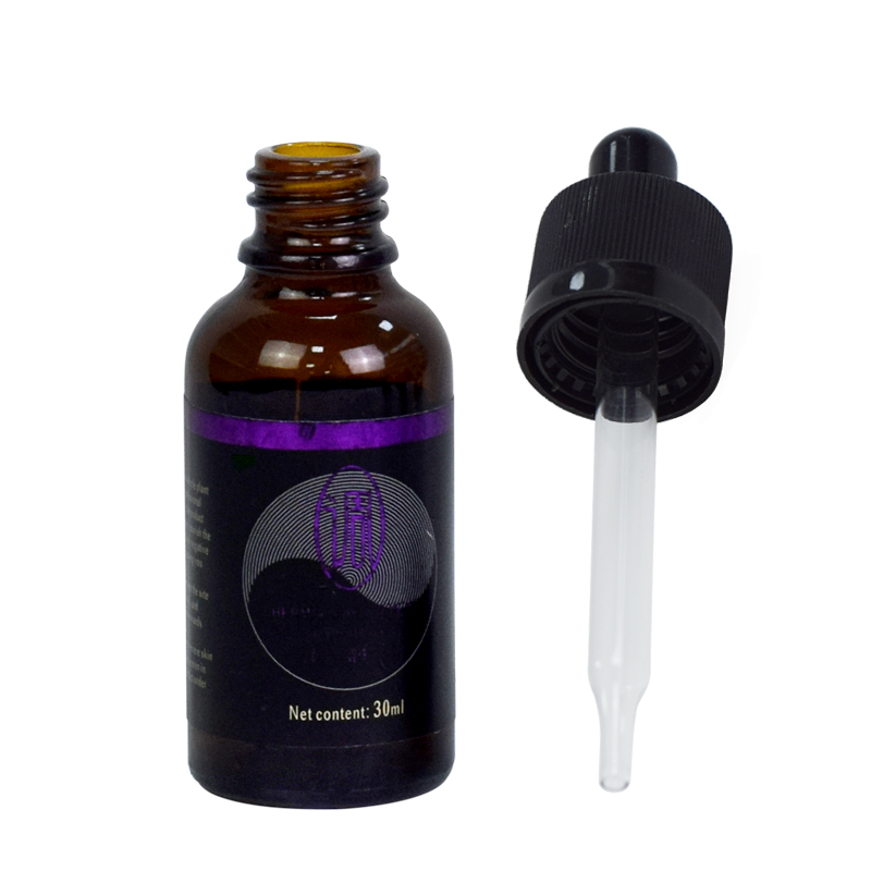 wholesale 30ml glass amber bottle cosmetic personal care packaging eye serum dropper bottle