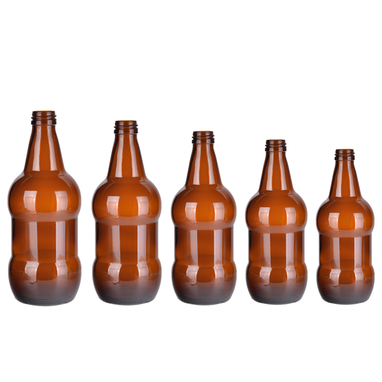 wholesale 330ml cobalt blue glass beer bottle with crown top beer glass bottle