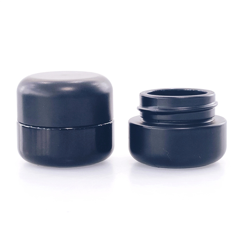 wholesale 3ml 5ml 7ml clear glass jar with child resistant lid hemp childproof glass bottle jar weed plastic lid containers