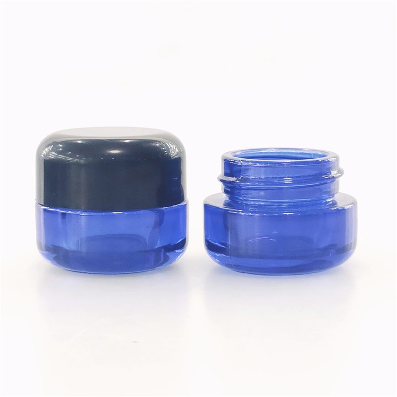 wholesale 3ml 5ml 7ml clear glass jar with child resistant lid hemp childproof glass bottle jar weed plastic lid containers