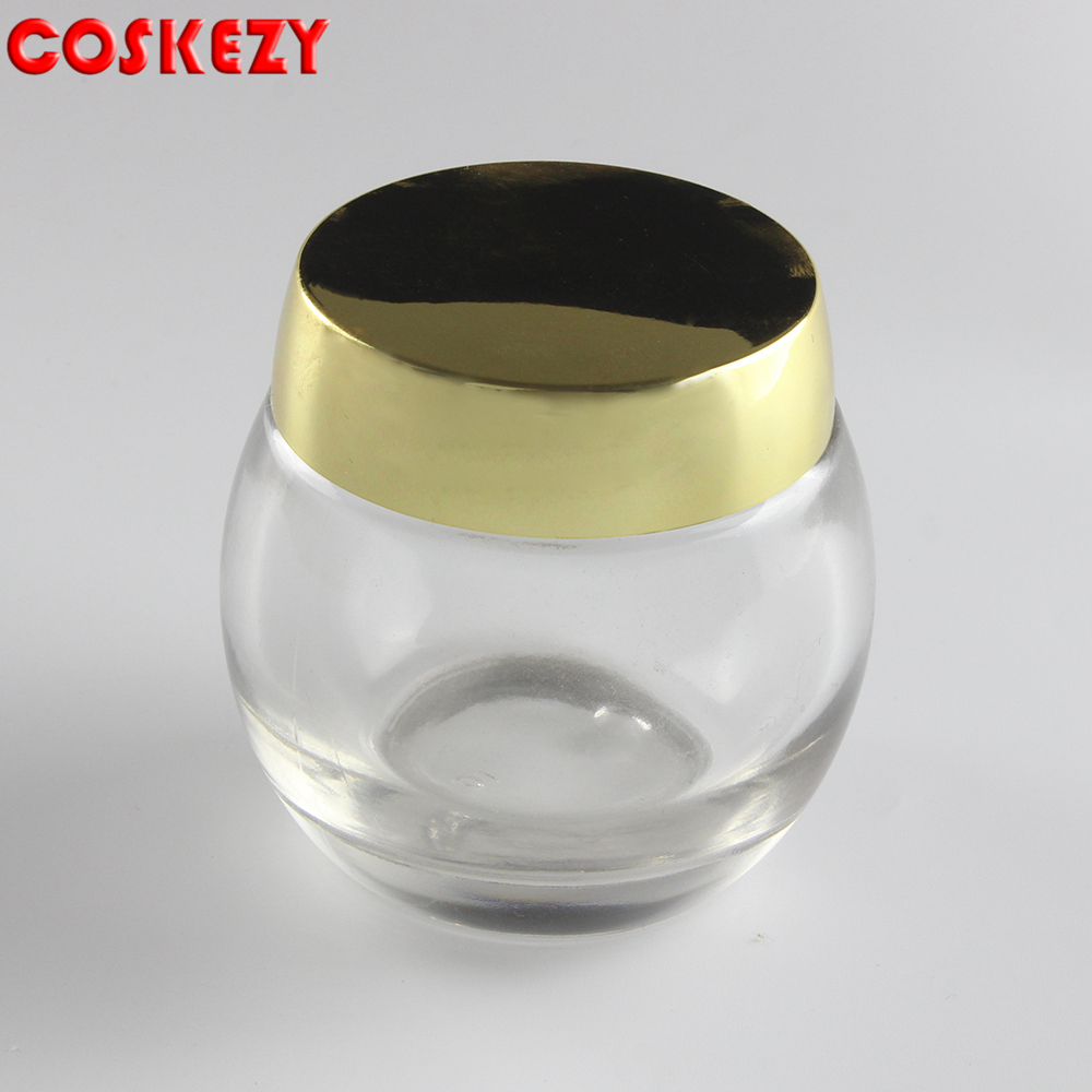 wholesale 4 oz mason jars cream container, cosmetic glass jar with gold metal lid sale well