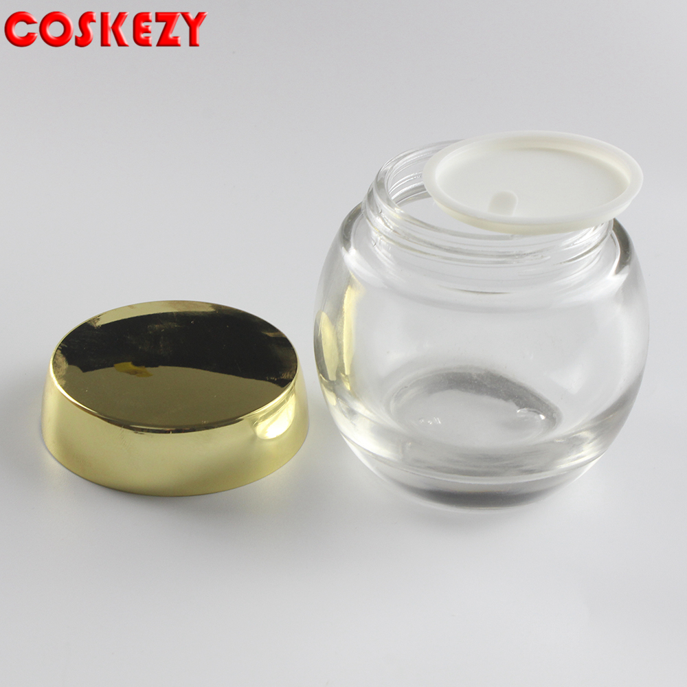 wholesale 4 oz mason jars cream container, cosmetic glass jar with gold metal lid sale well