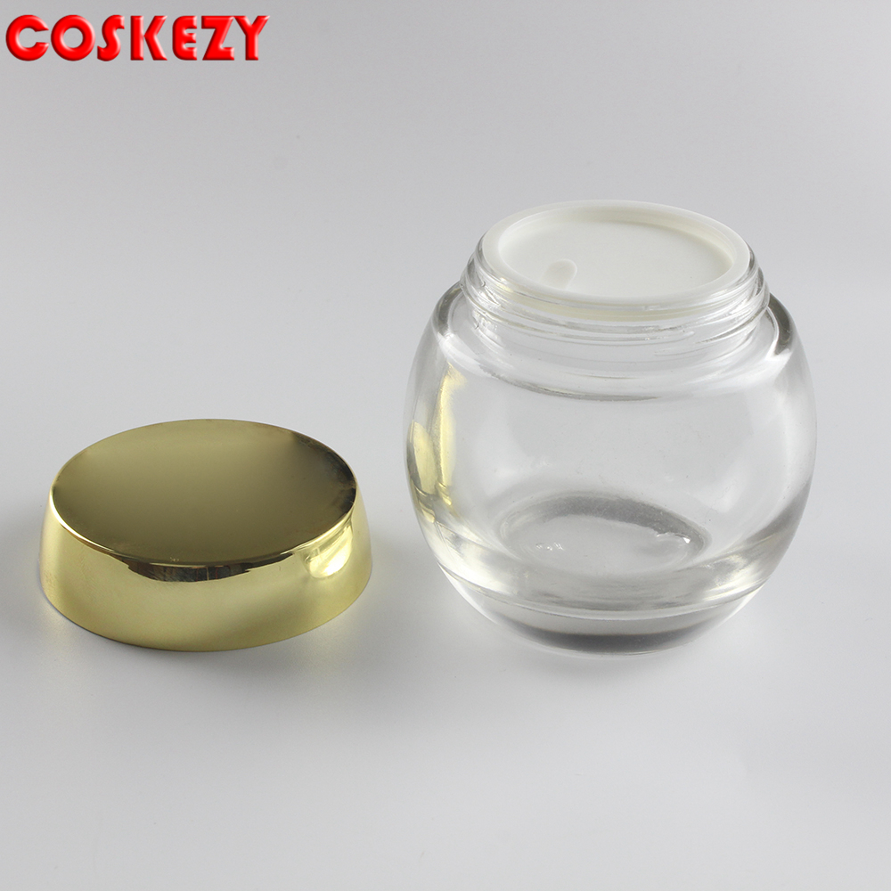 wholesale 4 oz mason jars cream container, cosmetic glass jar with gold metal lid sale well