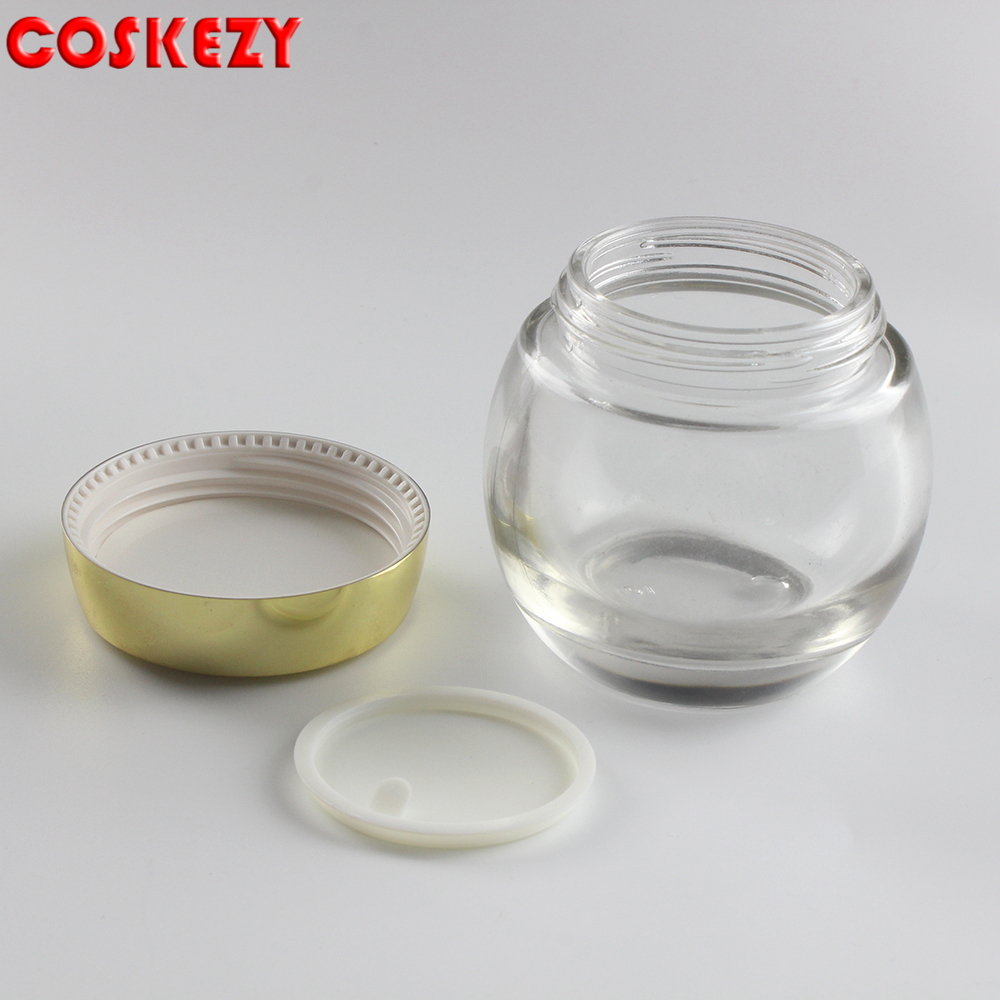 wholesale 4 oz mason jars cream container, cosmetic glass jar with gold metal lid sale well