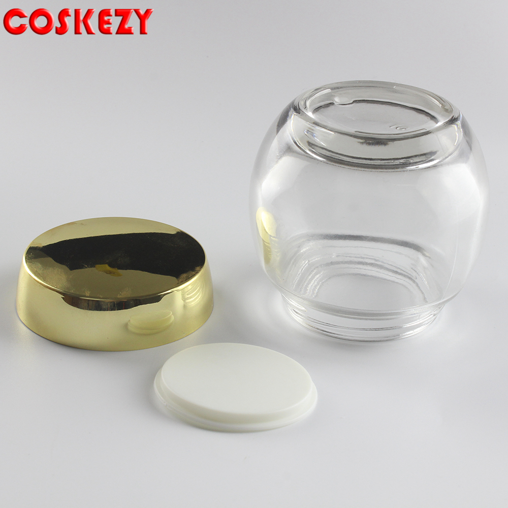 wholesale 4 oz mason jars cream container, cosmetic glass jar with gold metal lid sale well