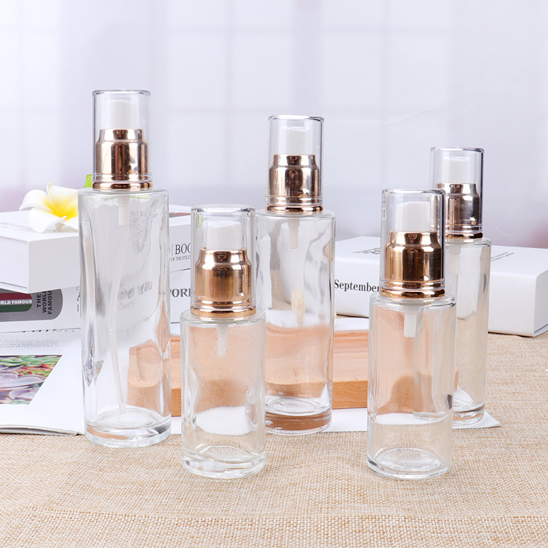 wholesale 40ml cosmetic glass bottle sets glass jar for skincare face cream lotion bottle