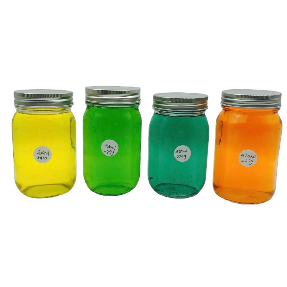 wholesale 450ml 480ml 500ml neutral food glass mason jar for jam sauce