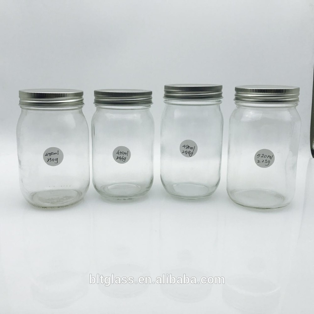 wholesale 450ml 480ml 500ml neutral food glass mason jar for jam sauce
