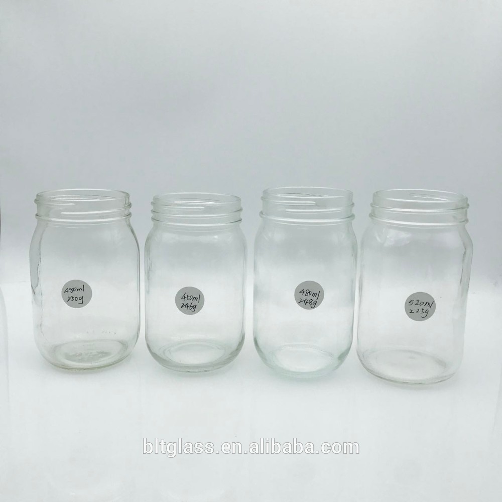 wholesale 450ml 480ml 500ml neutral food glass mason jar for jam sauce